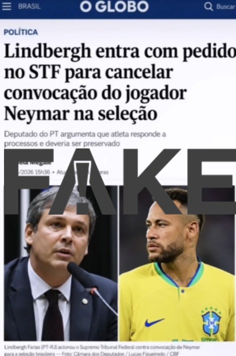 Lindbergh Farias nega fake news sobre pedido para cancelar convocação de Neymar no STF